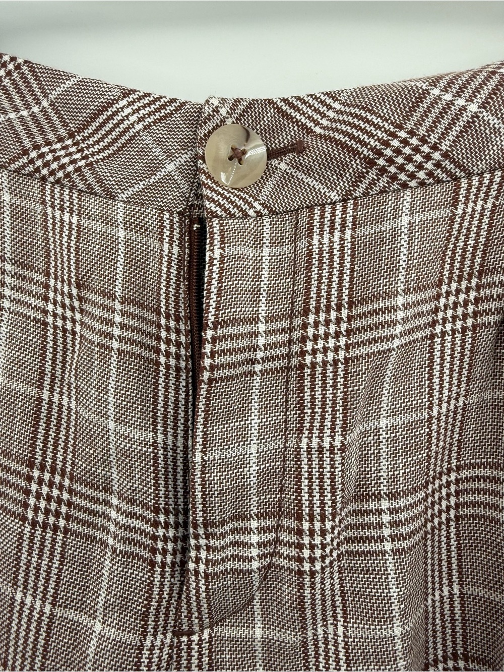 Maeve Anthropologie Plaid Wide Leg Pants Brown Trouser Size 8 - Picture 11 of 11